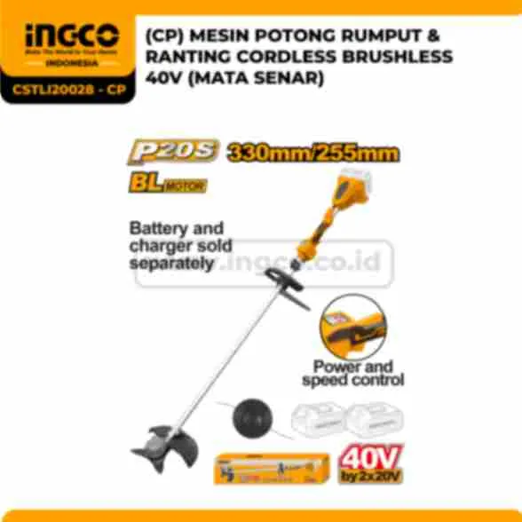 CSTLI20028 - CP - (CP) MESIN POTONG RUMPUT & 
RANTING CORDLESS BRUSHLESS 
40V (MATA SENAR)